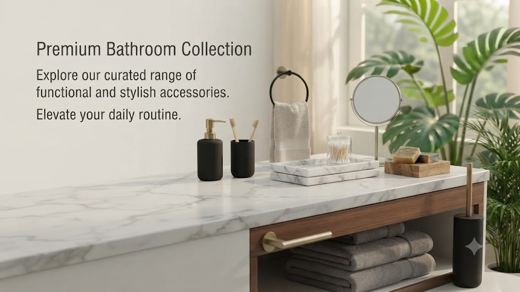Premium Bathroom Collection - Functional dispensers, racks and bath essentials